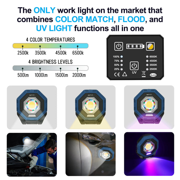 NT-1010UV Professional Cordless Color Matching, UV Flood Light