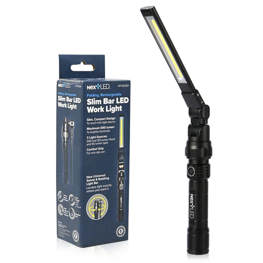 (NEW) NT-W2301 500 Lumen Folding Rechargeable Slim Bar Work Light