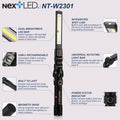 (NEW) NT-W2301 500 Lumen Folding Rechargeable Slim Bar Work Light