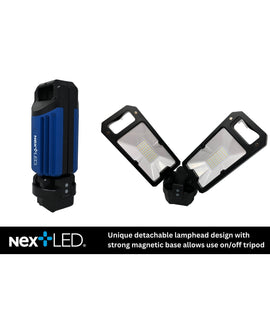 NextLED NT-7544 Heavy Duty Double-Sided Foldable Rechargeable, Slim Magnetic Mechanic LED Work Light. 800 Lumen, w/Top Portable