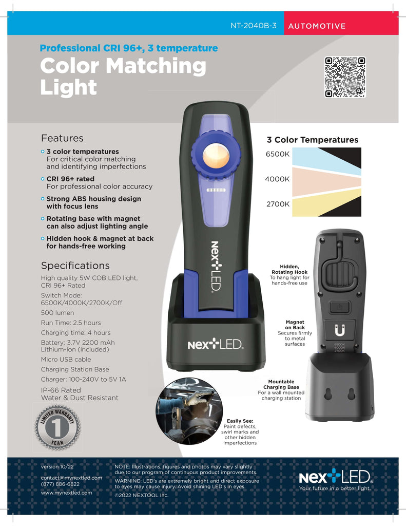 Color Mathching Light 3-Temp Color Matching LED Lights: The Ultimate Paint Correction Light ...
